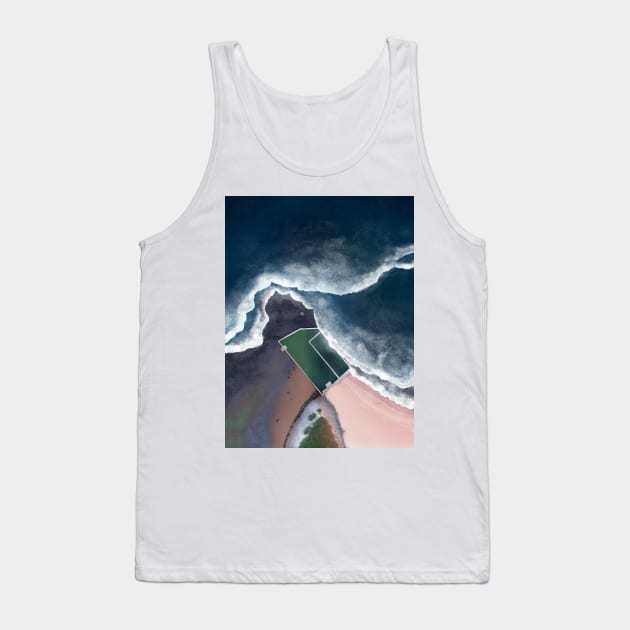 North Narrabeen Rockpool in Sydney Australia | Aerial Illustration Tank Top by From Above